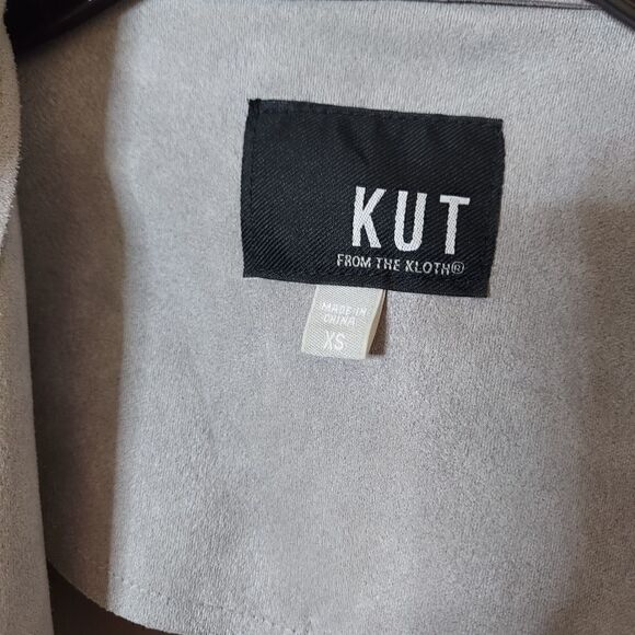 Kut from the Kloth Gray open front faux leather blazer size XS - Picture 4 of 12